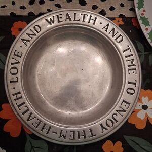 Pewter Wilton Columbia PA Plate with Inspirational Quote